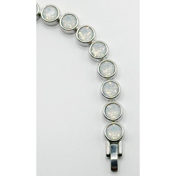 Touchstone Crystal By Swarovski Ice Bracelet Glazed White Opal Crystal - Picture 10 of 12